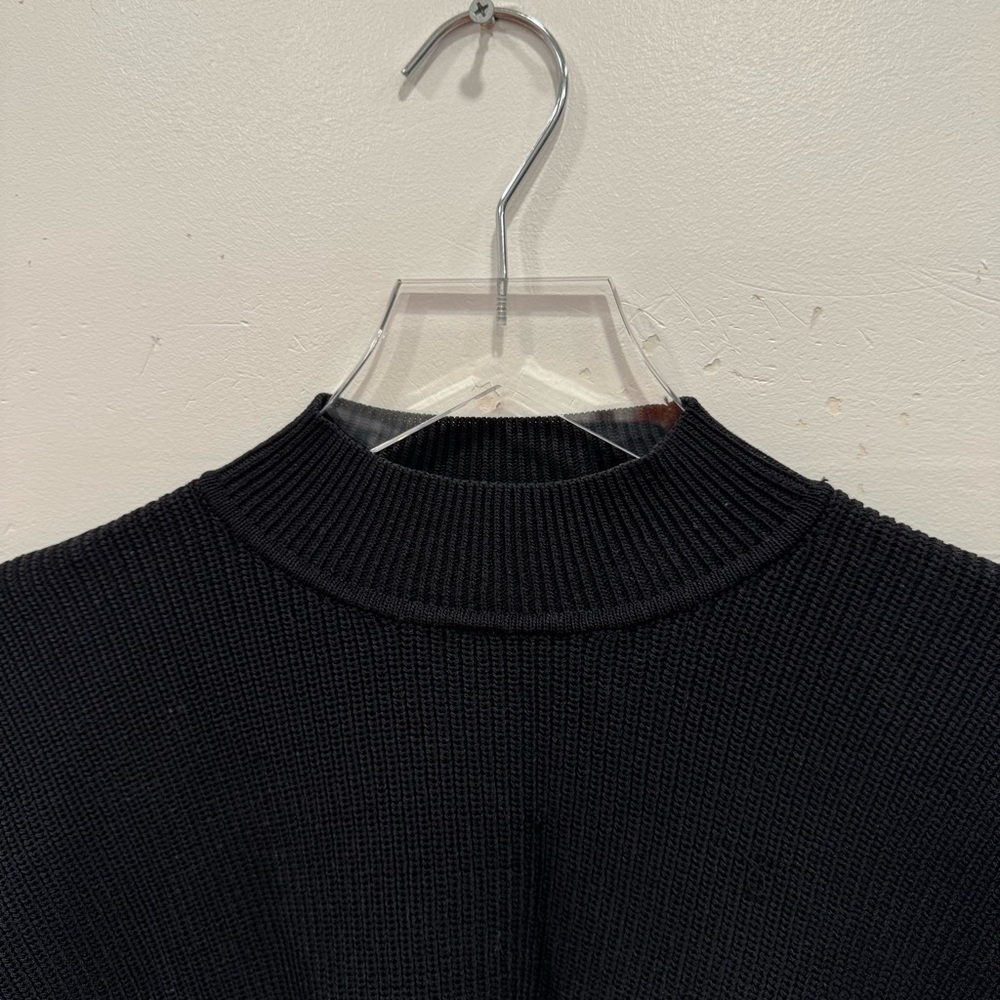 Aritzia Wilfred Black Knit Crop Sweater High Neck Wide Sleeve Size 1 - Picture 4 of 7
